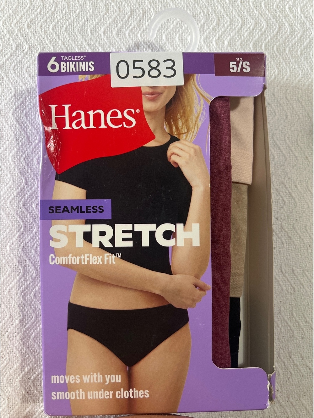 Hanes Seamless Stretch ComfortFlex Fit Bikini Panties 6-Pack Size 5/S